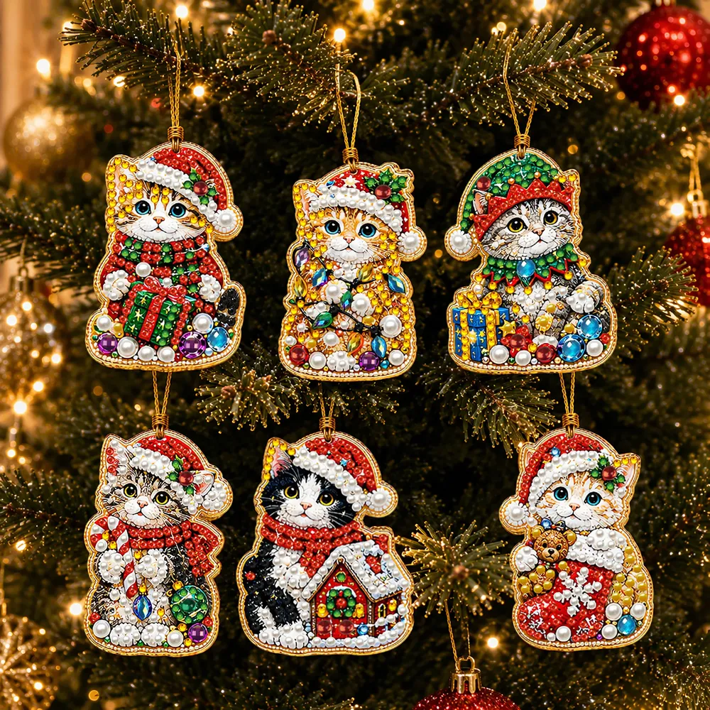 10 Diamantmalerei Weihnachtsanhänger Motive sortiert