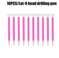 10er Pack Diamond Painting Stifte mit 3 Bohrgrößen – Farbe 10pcs 9Tou
