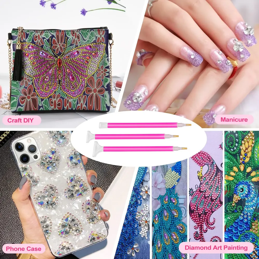 10er Pack Diamond Painting Stifte mit 3 Bohrgrößen