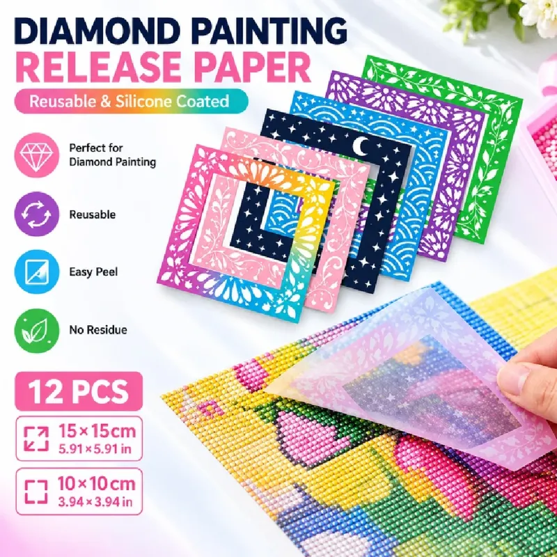 12 Blatt Diamond Painting Papier 10 bis 15 cm