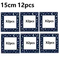 12 Blatt Diamond Painting Papier 10 bis 15 cm – Farbe Navy Blue 15cm