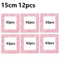 12 Blatt Diamond Painting Papier 10 bis 15 cm – Farbe Pink15cm
