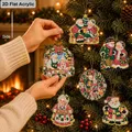 12 Diamantmalerei Weihnachtsornamente 8 cm Herr und Frau Claus – 3