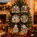 12 Diamantmalerei Weihnachtsornamente 8 cm Herr und Frau Claus – 5