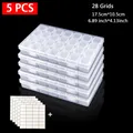 28/56 Fächer Diamantmalerei Aufbewahrungsbox Perlen Organizer – Farbe 5 PCS 28 Grid DBQ