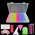 28 Gitter Diamantmalerei Aufbewahrungsbox mit Trichter Zubehör – Farbe mehrfarbig