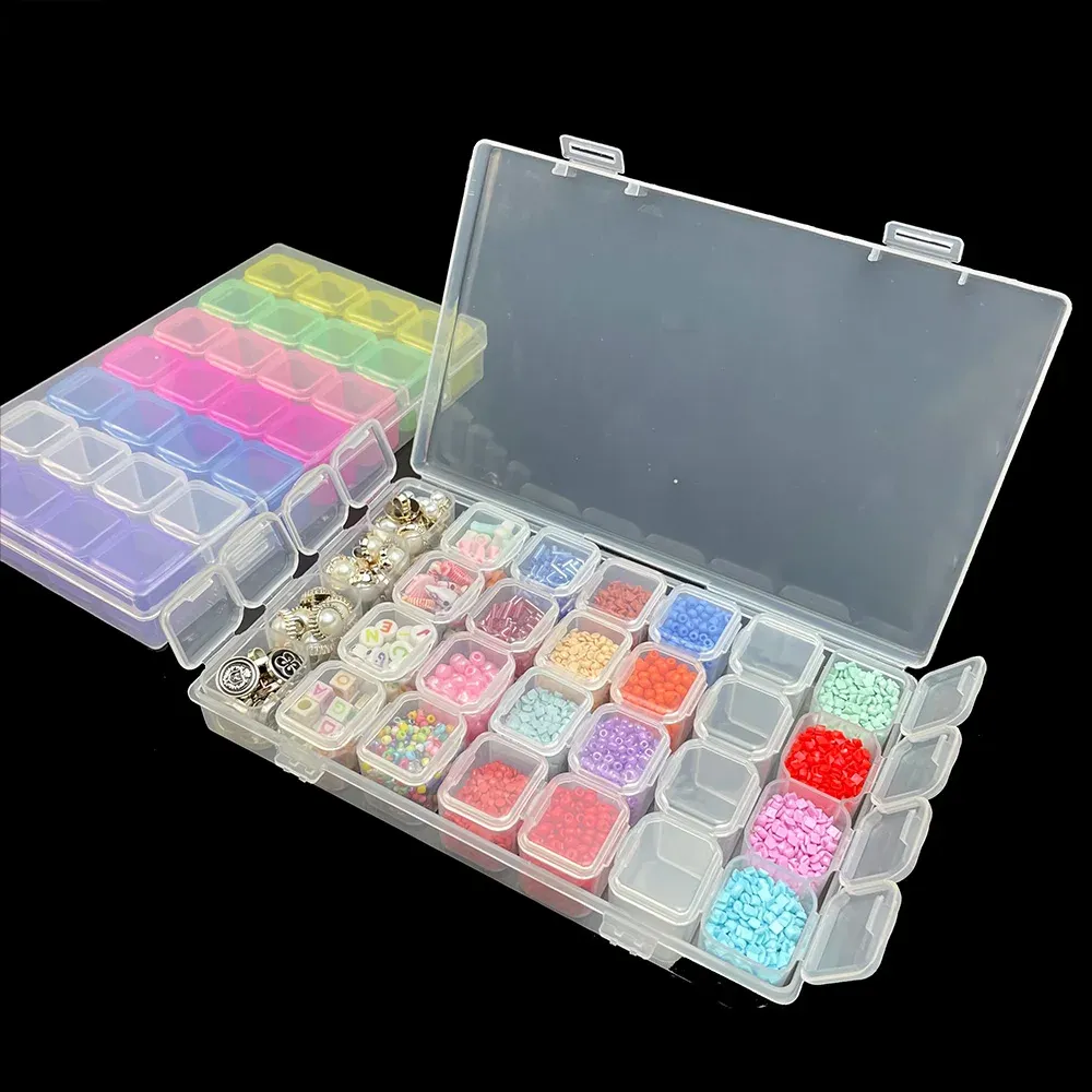 28 Gitter Diamantmalerei Aufbewahrungsbox mit Trichter Zubehör