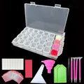 28 Gitter Diamantmalerei Aufbewahrungsbox mit Trichter Zubehör – Farbe WEISS