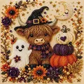 3D Diamantmalerei Set Halloween Geister und Kürbis – Farbe ZZHFniu