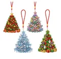 4er Set Diamantmalerei Baumschmuck für Weihnachten – Farbe 4PCS