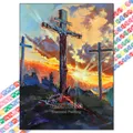 5D Diamantmalerei Jesus Kreuz religiöse Mosaik Heimdekoration Geschenk – Farbe XBG-1411
