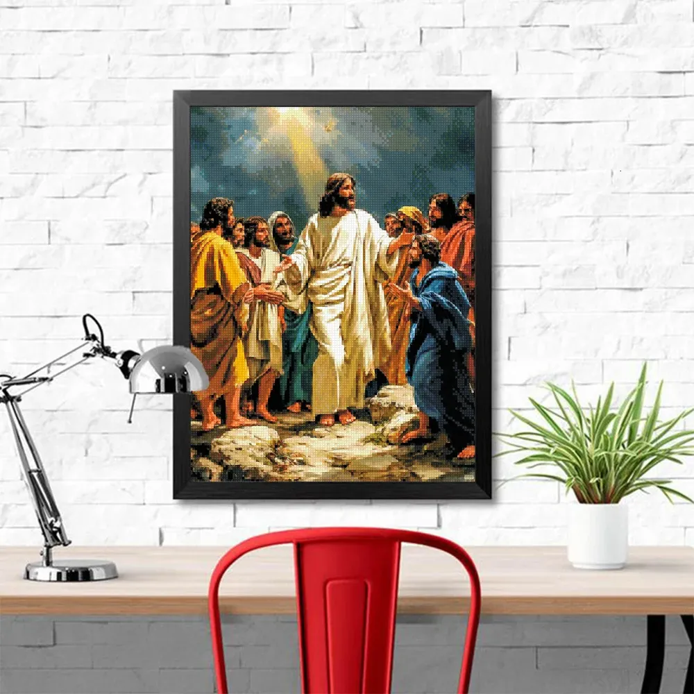 5D Diamantmalerei Jesus Kreuz religiöse Mosaik Heimdekoration Geschenk