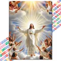 5D Diamantmalerei Jesus Kreuz religiöse Mosaik Heimdekoration Geschenk – Farbe XBG-1417