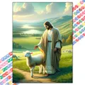5D Diamantmalerei Jesus Kreuz religiöse Mosaik Heimdekoration Geschenk – Farbe XBG-1419