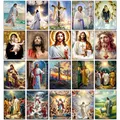 5D Diamantmalerei Jesus Kreuz religiöse Mosaik Heimdekoration Geschenk – 1