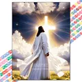 5D Diamantmalerei Jesus Kreuz religiöse Mosaik Heimdekoration Geschenk – Farbe XBG-1406
