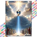 5D Diamantmalerei Jesus Kreuz religiöse Mosaik Heimdekoration Geschenk – Farbe XBG-1409