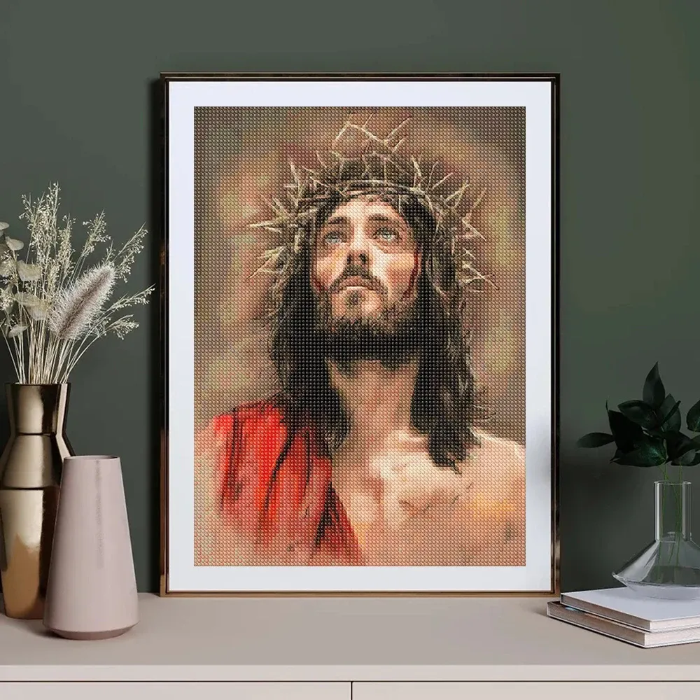 5D Diamantmalerei Jesus Kreuz religiöse Mosaik Heimdekoration Geschenk