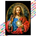 5D Diamantmalerei Jesus Kreuz religiöse Mosaik Heimdekoration Geschenk – Farbe XBG-1415