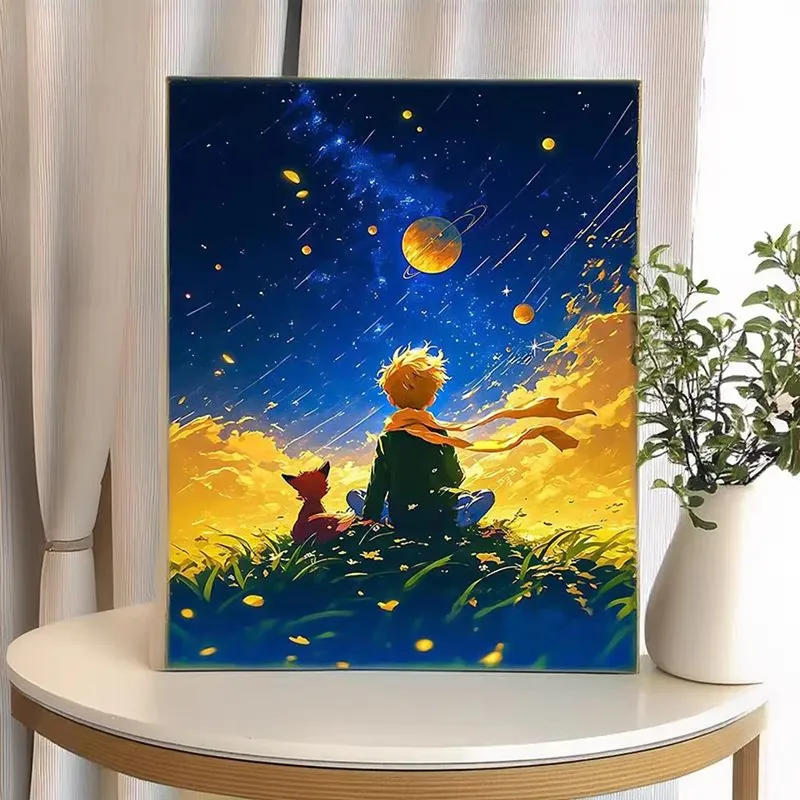 5D Diamantmalerei Junge Fuchs Sternenhimmel Mosaik Kreuzstich Kinderzimmer