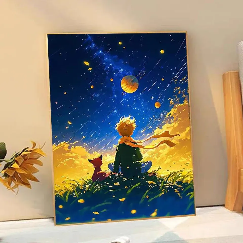 5D Diamantmalerei Junge Fuchs Sternenhimmel Mosaik Kreuzstich Kinderzimmer