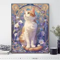 5D Diamantmalerei Katze Blume Tier Mosaik rund oder eckig 20-45cm – 2