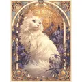 5D Diamantmalerei Katze Blume Tier Mosaik rund oder eckig 20-45cm – Farbe MX3715