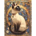 5D Diamantmalerei Katze Blume Tier Mosaik rund oder eckig 20-45cm – Farbe MX3716