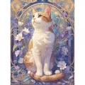 5D Diamantmalerei Katze Blume Tier Mosaik rund oder eckig 20-45cm – Farbe MX3709