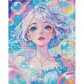 5D Diamantmalerei Mädchen Blasen bunt Vollquadrat AB 40x50cm – 1