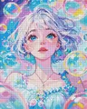 5D Diamantmalerei Mädchen Blasen bunt Vollquadrat AB 40x50cm – 2