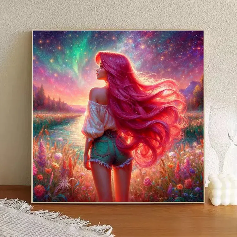 5D Diamantmalerei Mädchenrücken 30 x 30 bis 50 x 50 cm