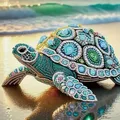 5D Diamantmalerei Schildkröte Alien Kristall Wanddeko 30x30cm – Farbe WEISS
