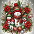 5D Diamantmalerei Set Weihnachts Schneemann mit Vollbohrern – 1