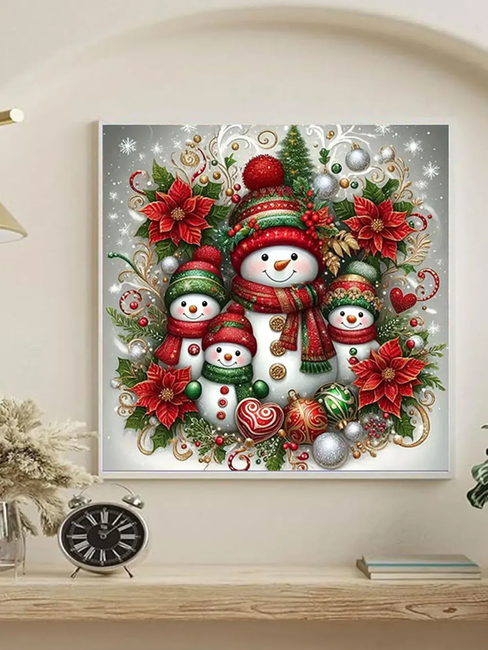 5D Diamantmalerei Set Weihnachts Schneemann mit Vollbohrern