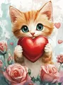 5D Diamantmalerei Valentinstag Tier Cartoon Set für Erwachsene Kinder – Farbe Lila (05)