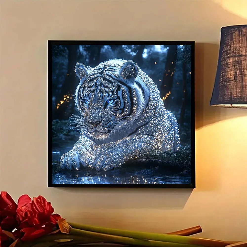 5D Diamantmalerei Wald Tiger mit Vollbohrern