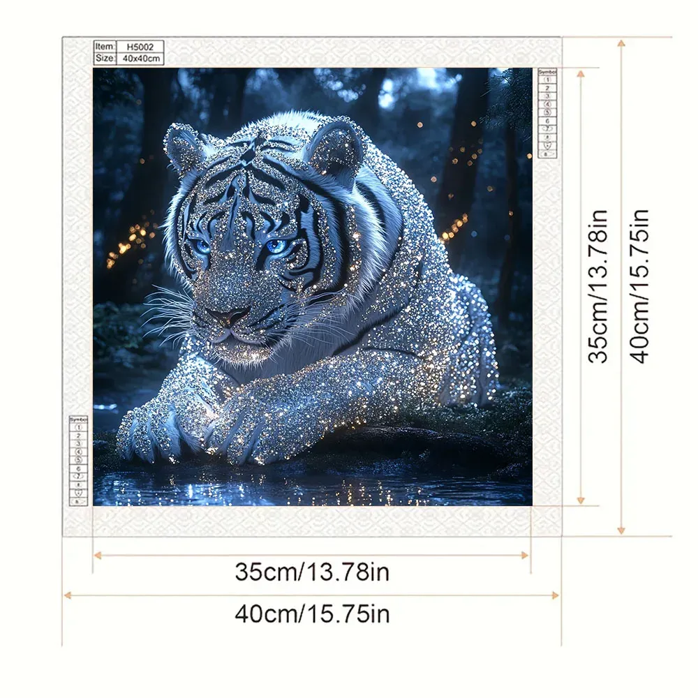 5D Diamantmalerei Wald Tiger mit Vollbohrern