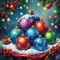 5D Diamantmalerei Weihnachtskugel 20 x 25 bis 50 x 70 cm – Farbe Burgunderrot (04)