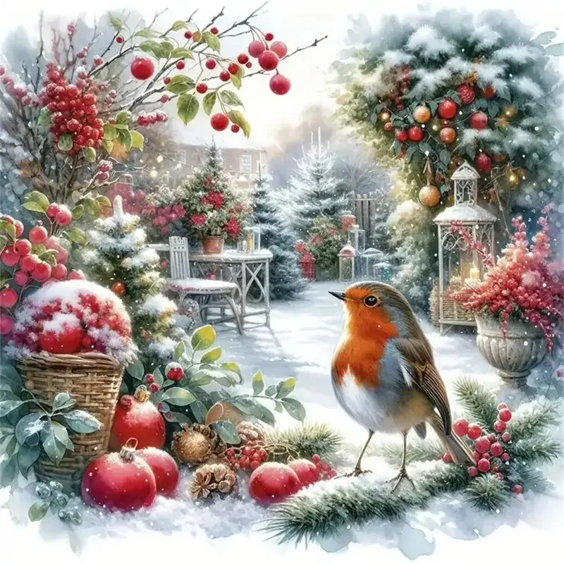 5D Diamantmalerei Winter 20 x 20 bis 40 x 40 cm rund/eckig