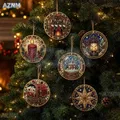 6 Diamantmalerei Weihnachtsanhänger 10 cm Set – 3