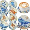 8er Set Diamantmalerei Untersetzer Lotus Muster für Erwachsene – Farbe BD239
