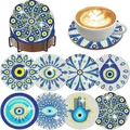 8er Set Diamantmalerei Untersetzer Lotus Muster für Erwachsene – Farbe BD271