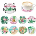 8er Set Diamantmalerei Untersetzer Tierbecher Kissen mit Halter – Farbe BD065