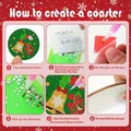 8er Set Weihnachtsmuster Diamantmalerei Untersetzer für Kinder – 4