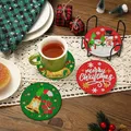 8er Set Weihnachtsmuster Diamantmalerei Untersetzer für Kinder – 5