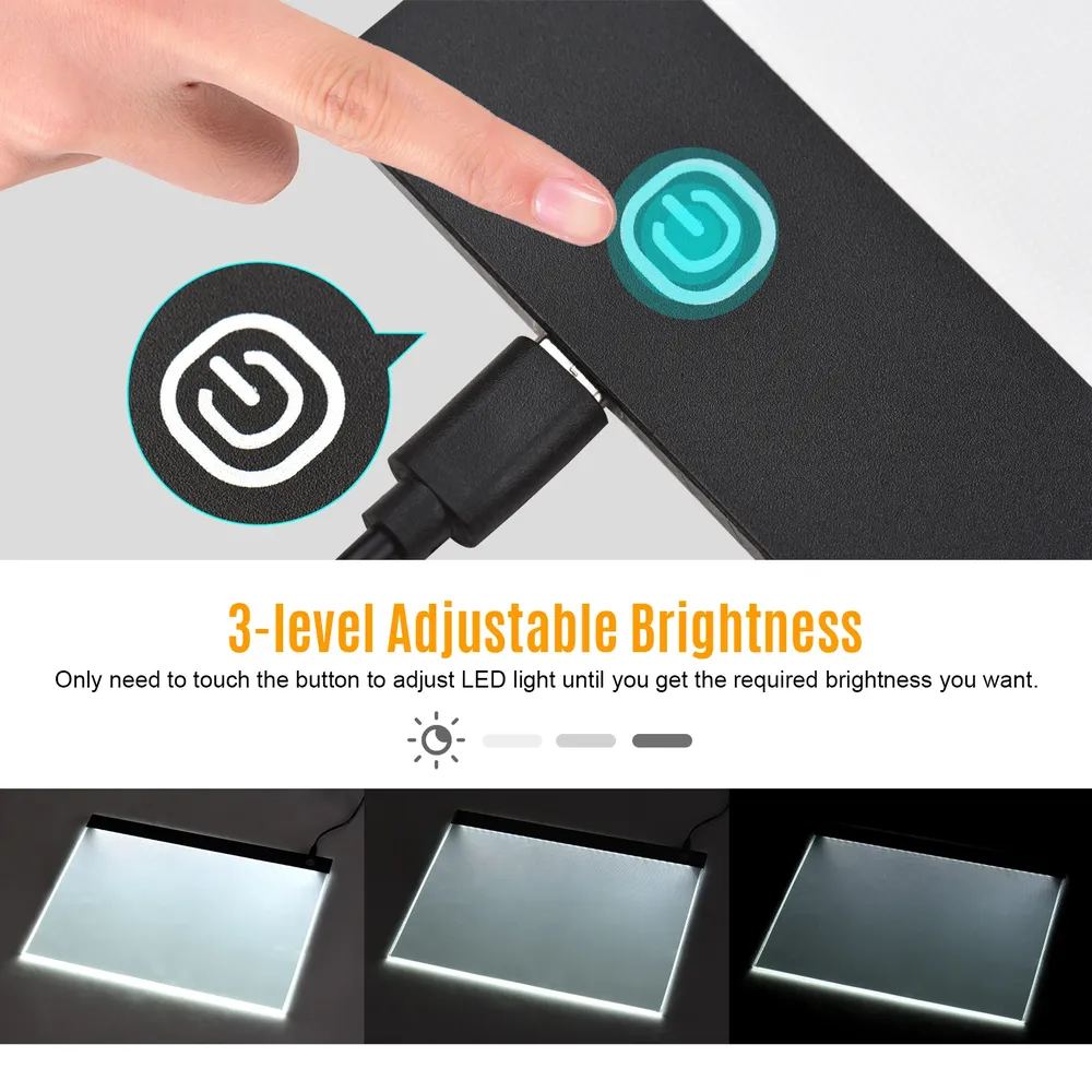 A3 LED Lichtpad Diamantmalerei Zeichenbrett USB Grafiktablett