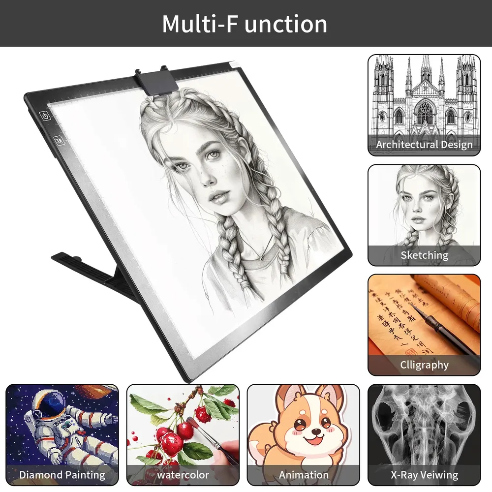 A3 LED Lichtpad Zeichenbrett verstellbar Augenschutz für Diamantmalerei