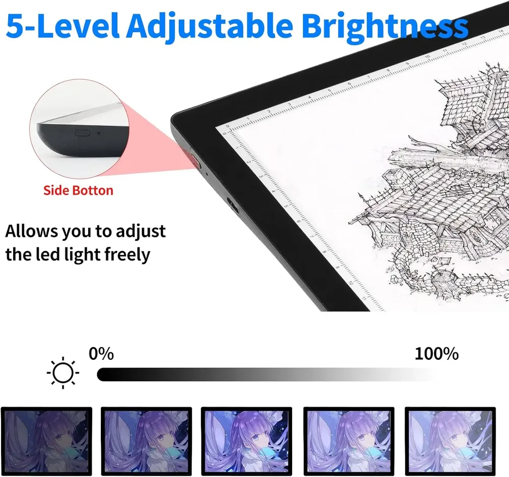 A4 Magnetisches Lichtpad 5 Helligkeitsstufen kabellos Diamantmalerei