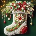 AB Diamantmalerei Weihnachtsdeko 20 x 25 bis 50 x 70 cm – Farbe WEISS (01)
